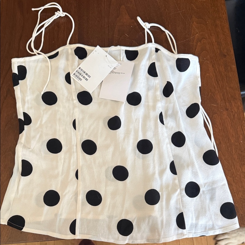 & Other Stories Polka Dot Spaghetti Strap Top - Picture 4 of 6